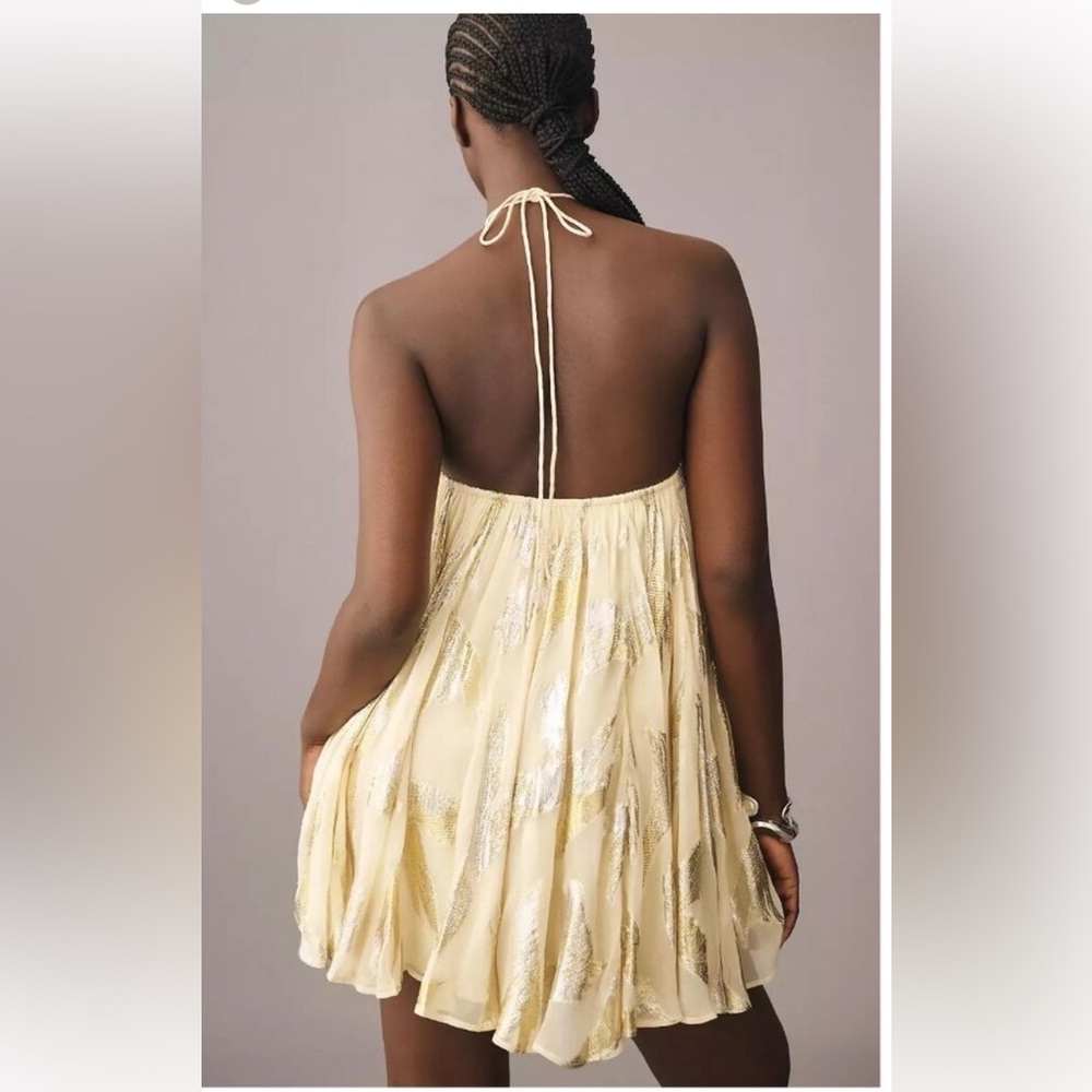 Anthropologie Pinnacle by Shruti Sancheti Sheer Halter Swing Dress Sold Out sz L - Picture 3 of 16